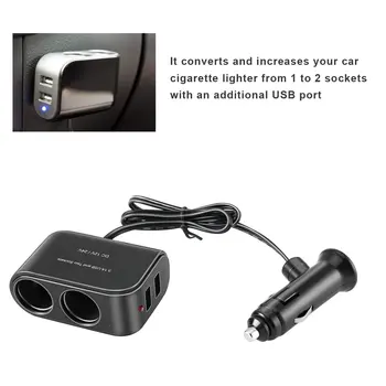 ÚJ, Univerzális USB-12V/24V 2 Módon Autó szivargyújtó +LED Kapcsoló Auto Aljzat Elosztó Töltő Jármű Könnyebb Adapter Forró