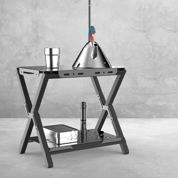 Hordozható Kemping Alumínium Asztal Összecsukható Üreges Splicable Szabadtéri Piknik, Horgászat Barbecue Mini emeletes Táblázat