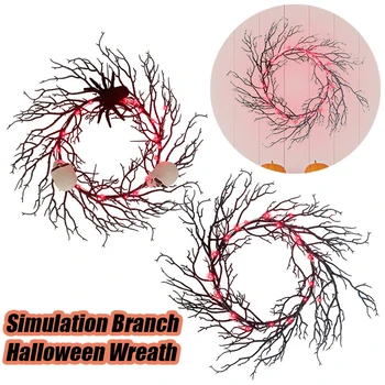 1-2DB Szimuláció Halott Ág Halloween Koszorú Műanyag Izzó Fekete Fa Ága Hajlítható Könnyű Csillogó Fény Dekoráció