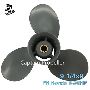Kapitány Külső Propeller 9 1/4X9 Illik Honda Motor BF8D 9.9 15 20HP 8 Foga a Bordázat RH Alumínium Csónak Rész Propeller 3 Pengék