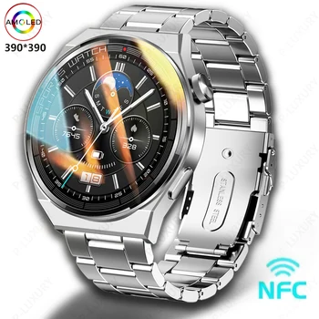 2023 Új 390*390 HD Smart Órák Férfi NFC Vízálló Sport Fitness Tracker Bluetooth Hívás Smartwatch Ember A HUAWEI Android-IOS