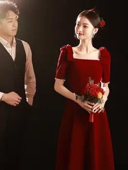 A hagyományos Kínai Vörös Esküvői Ruha Cheongsams Estélyi Ruhák Női Plus Size Qipao Köntöst, De Estély Vestido De Novia