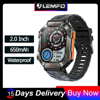 LEMFO KR80 Intelligens Karóra Férfi 2inch Nagy Képernyőn Iránytű 620mAh Bluetooth Hívás Szabadtéri Sport Órák Fitness Smartwatch Férfiak