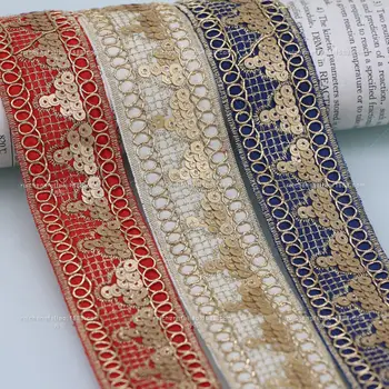 10 méter/tekercs etnikai stílus arany szál kötél hímzett flitteres szalag hímzés, csipke diy hagyományos Kínai ruha kiegészítők