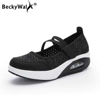 Nyári Lélegző Női Cipők Kényelmes Gyaloglás Cipő Édesanyja Alkalmi Platform Cipők Cipő Női Plus Size 35-42 WSH3283