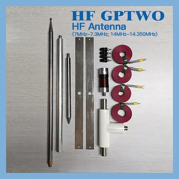 GPTWO Hordozható HF Antenna 7MHz-7.3 MHz 14MHz-14.350 MHz Rövidhullámú Antenna Teljes Készlet Kültéri Használ 40m/20m