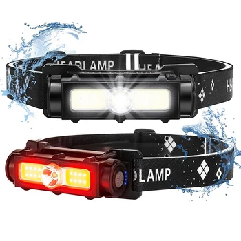 2 Csomag 750 Lumen Újratölthető Fényszóró Szuper Fényes LED Fényszóró Fehér Piros Fény
