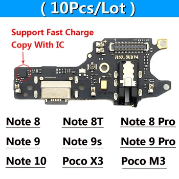 10db USB Töltő Port Dokkoló Töltő Csatlakozó Tábla Flex Kábel Xiaomi Poco X3 M4 Redmi Megjegyzés 7 8 8 TONNA 9S 9 10 11 Pro 10-es 4G 5G