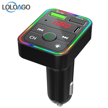 LOLOAGO FM Transmitter Bluetooth 5.0 Autóskészlet MP3 Lejátszó, Vezeték nélküli Kihangosító Audio Receiver Gyors Töltő Dual USB Autós Tartozékok