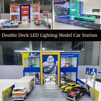 Össze Diorama 1:64 LED-es Világítás emeletes Garázs Modell Autó Állomás - 3 Verziók