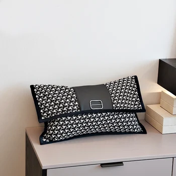 Luxus Modern Fekete Esztétikai Kanapé Szövet Geometriai Párnahuzat Irodai Szoba, Nagy Kóstoló Karosszék Ágynemű Coussin Bútorok