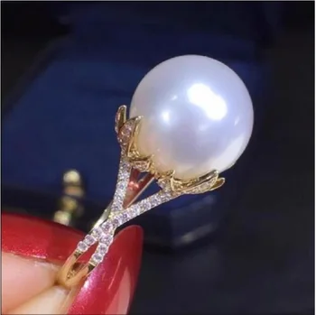 Nagy mennyiségű AAAAA 10-11mm valódi természetes, Dél-Kínai-Tenger fehér, kör alakú gyöngy, gyűrű 925S