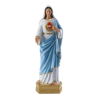8.66 Hüvelyk Boldogságos Szűz Mária Szobrocska Pasztell Színű Szűz Mária Szobor Gyanta Kő Vallásos Keresztény Figura Dekoráció