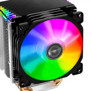 PC Esetben Rajongók 4 Pin RGB Egyetlen Rajongó CPU-Hűtő Alacsony zajszint Hőmérséklet-szabályozás Hűtő Ventilátor radiátorokhoz CPU-Hűtő PC Esetekben
