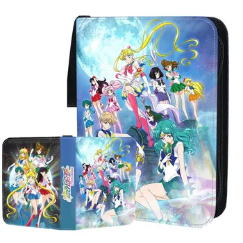 400pcs/900pcs Sailor Moon Kártya Album Könyv, Mappa 4/9 Kártya Slot Gyűjtemények Cipzáras Zseb Dupla Cipzár Kártya Binder Jogosultja