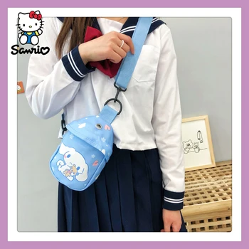 Aranyos Sanrio Bagpack Cinnamoroll Messenger Bag A Dallam Kors Kuromi Vászon Hátizsák Hello Kitty Váll Táska Ajándék Lány