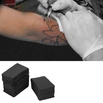 125pcs Eldobható Fekete Fertőtlenítés Tetoválás Terítő Dupla Kompozit Membrán Vízálló Abrosz Tetoválás Tartozékok Eszközök