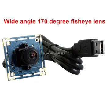 MJPEG 30 kép / mp 640 x 480 VGA 170 fokos halszem objektív OV7725 mini usb kamera modul támogatása IR ELP-USB30W04MT-L170