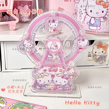 Sanrio Hello Kitty Anime Perifériás Díszítés, Akril óriáskerék DIY Kreatív Márka Forgó Asztali Dekoráció Születésnapi Ajándék