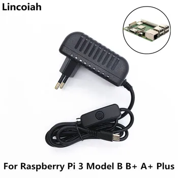 Lincoiah Tápegység Töltő AC/DC Adapter 5V 3A PSU Micro USB Power On/Off Kapcsolót a Raspberry Pi 3 Modell B B+ A+ Plusz