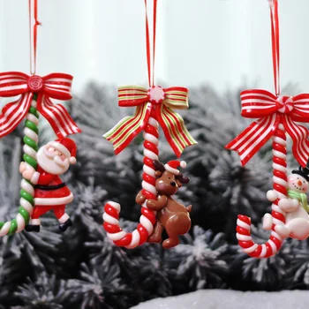 Karácsonyi Díszek Puha Agyag Télapó, Hóember, Mankó, Candy Stick karácsonyfadísz Az Otthoni Karácsonyi Lóg Medálok
