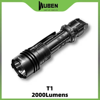 WUBEN TI c-Típusú Újratölthető Taktikai LED Lámpa 2000Lumens Egyedi Kar Farok Kapcsoló