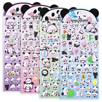 1Sheet Cuki Panda 3D-s Hab DIY Matricák Stick Címke Notebook Kawaii Album Napló Dekoráció Gyerekek, Gyerekek, Lányok Játék, Ajándék Matrica