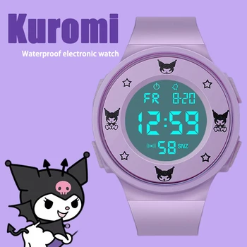 Sanrio Kawaii Kuromi Hello Kitty Karóra Aranyos Stílus Vízálló Sport Elektronikus Óra Diák Rajzfilm Stílusú Kvarc Watchs