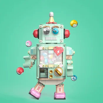 Kreatív MOC Játék Robot Épület-Blokk, Kiborg Tégla Fél Tojás Kanyargó Robot Össze Modell Játékok Gyűjteménye Gyerekek Ajándékokat
