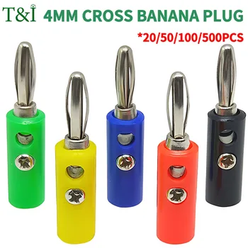 20/50/500PCS 4mm Banán Csatlakozó Csavar Típusú Solderless Hatalom Multiméter Teszt Plug P3003 Audio Hangszóró Kábel Banán Hegesztő Fej