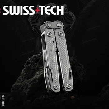 SwissTech 30 1 Összecsukható, Többfunkciós Kombinált Eszköz Dupla Fej Forgatható Fogó Összecsukható Olló EDC Szabadtéri 8cr13mov