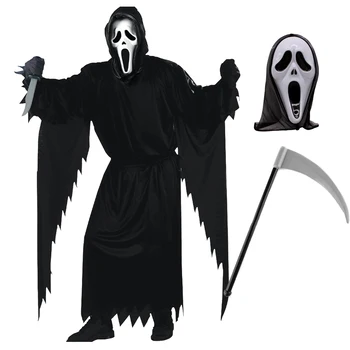 Halloween Gyermekek Horror Szellem a Halál Jelmez Sötét Futár Szellem Cosplay Sarló Ijesztő Gyerekek Ruhák Ruha
