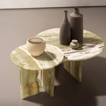 Tea asztal kombináció kis egység természetes márvány fény luxus minimalista villa kanapé oldalsó asztal