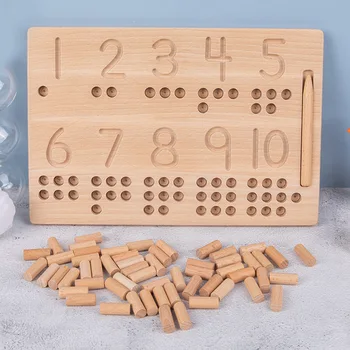 Fa Száma Puzzle Válogatás Montessori Játékok Kisgyermekek Tanulmány Testület Logaritmikus Gyakorló Testület Számolja Matematikai Játékok, Ajándékok
