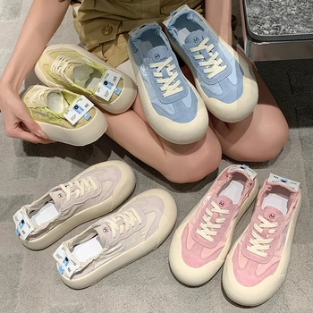igazgatóság cipő női Vastag talpú ronda, de aranyos nagy lábujj nyári 2023 új divat sokoldalú lélegző világos színű lapos cipő