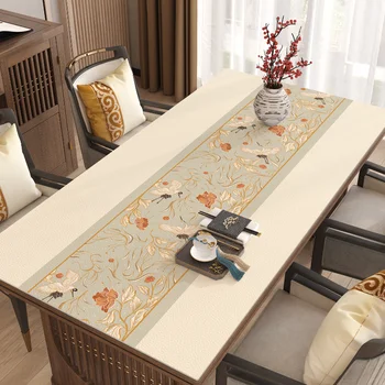 Új Kínai Asztal, Párna, Vízálló, Olaj Ellenálló, Mosható Bőr terítő, Téglalap alakú, Tömör Fa Asztal Tetején Protector