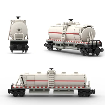MOC Város Vasúti vonat nagy olaj tartály Vonat Épület-Blokk, autó DIY kiegészítők Puzzle Készlet Város Vonat Tégla Játék Ajándék Gyerekeknek